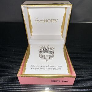 Footnotes Sterling Silver Ring Size 9 Believe New in Box NIB